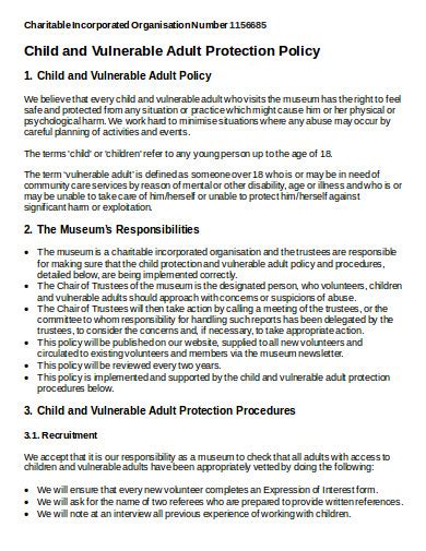 child protection policy template.